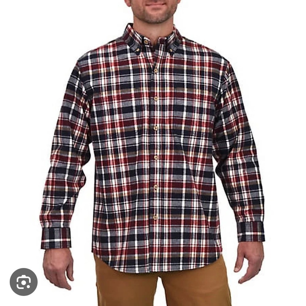Ridgecut Toughwear Shirt Heavyweight Plaid Long Sleeved Button Down Size M